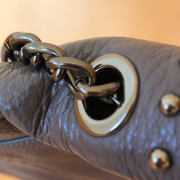 New grey leather Badgley Mischka purse. Used once. - Picture 8 of 8